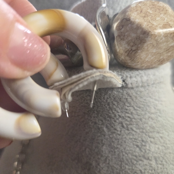 Silver, Gold, & Brown Necklace Jewelry Set - Picture 3 of 6